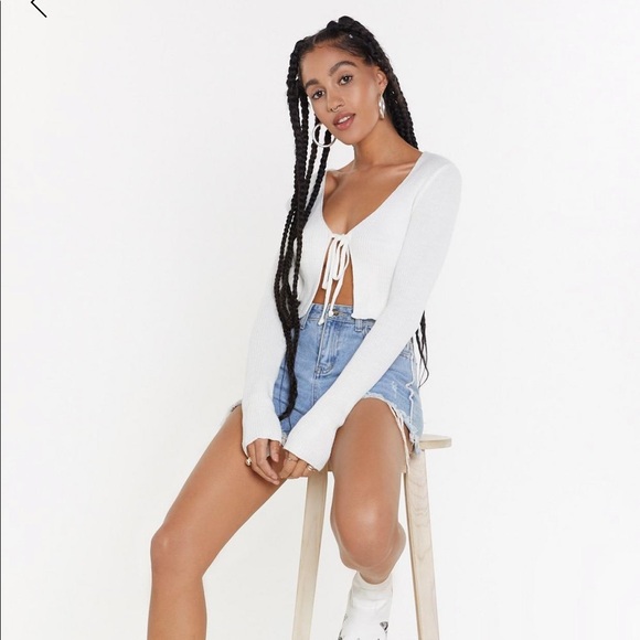 Ribbed Cropped Sweater Top - Picture 4 of 4